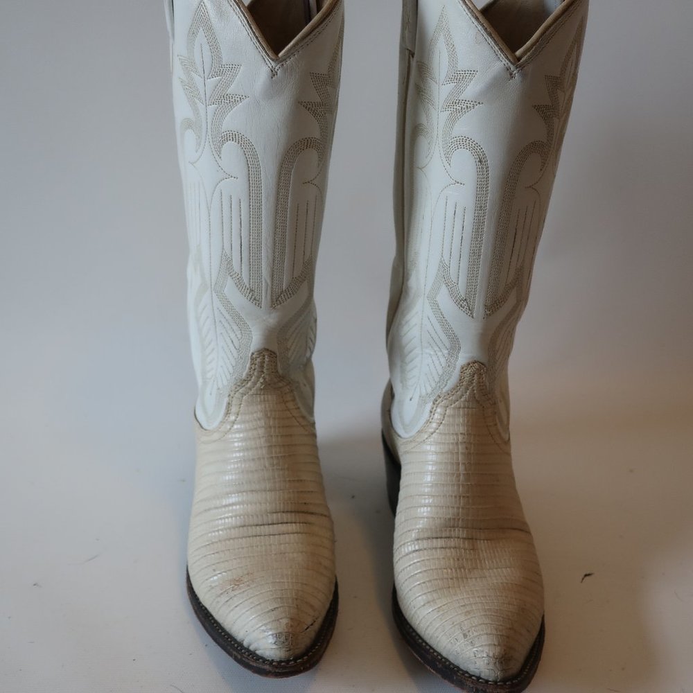 Dan Post White Heeled Boots - Picture 3 of 8